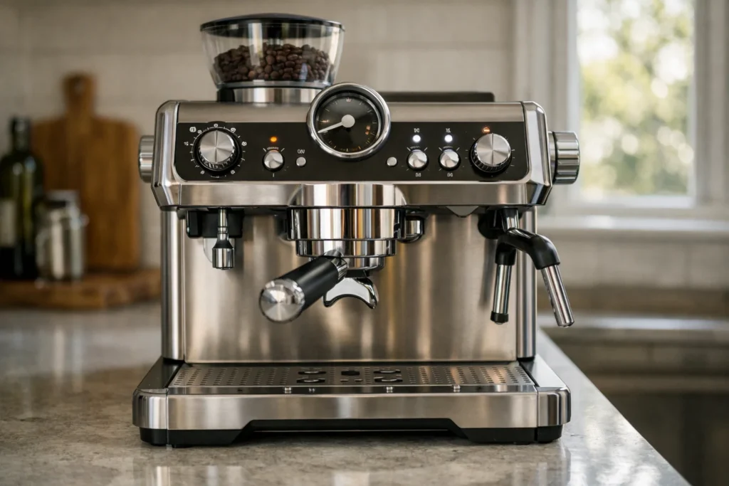 De’Longhi La Specialista Opera espresso machine in a home kitchen