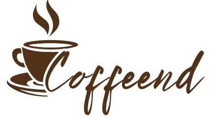 Coffeeend logo featuring a coffee cup with steam rising and the brand name 'Coffeeend' in cursive font.