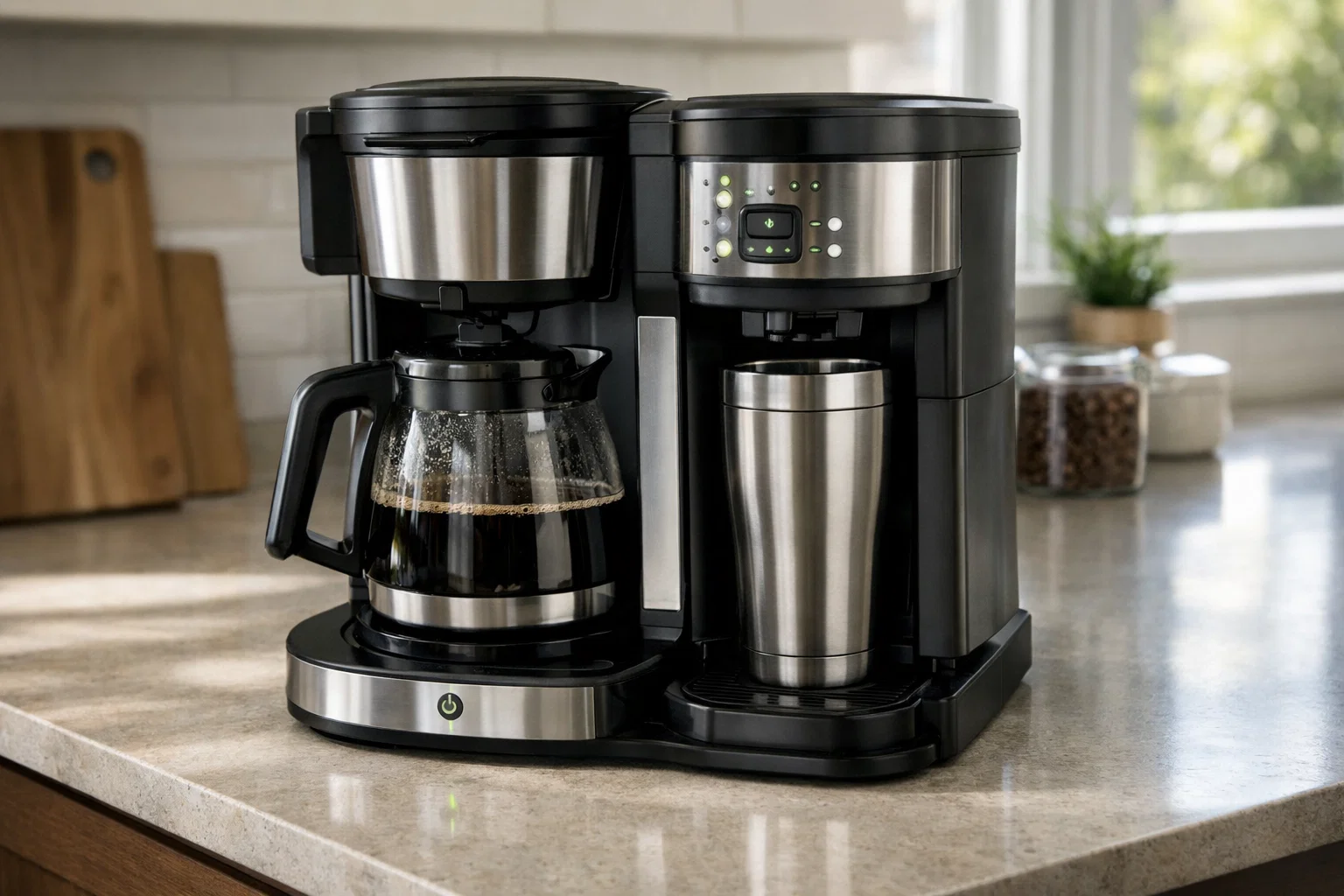 Ninja Luxe Café coffee machine on a modern kitchen counter.